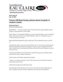 Former UW-Stout hockey players plead not guilty in student`s death