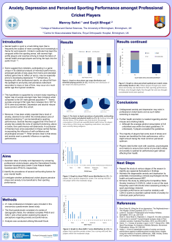 Anxiety, Depression and Perceived Sporting Performance amongst