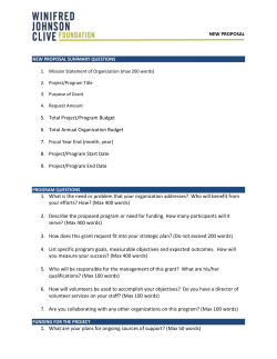 Application Template - Winifred Johnson Clive Foundation