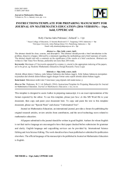 ACKNOWLEDGMENTS &not; 11pt, bold, UPPERCASE - IndoMS-JME