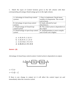 1. Match the types of Control Systems given in the left column