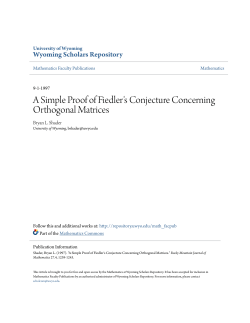 A Simple Proof of Fiedler`s Conjecture Concerning Orthogonal