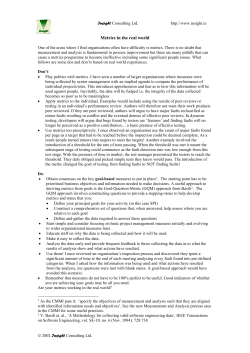 Metrics in the real world