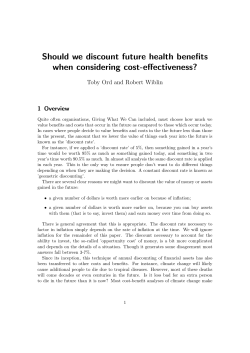 Should we discount future health benefits when considering cost