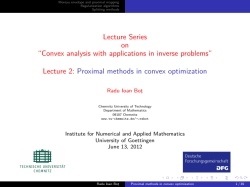 Proximal methods in convex optimization