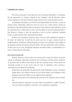 Guidelines for referees