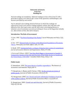 Reading List - University of Victoria