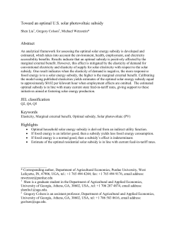 Theorem 1. The optimal solar-energy subsidy is
