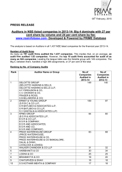 Auditors in NSE-listed companies in 2013-14