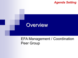EFA MDA Coordination