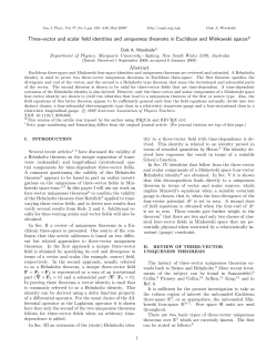 Three-vector and scalar field identities and uniqueness theorems in