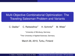 Multi-Objective Combinatorial Optimization: The Traveling Salesman