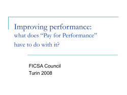 Pay for Performance and Performance Management