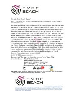 2017 EVBC Beach Camp Info