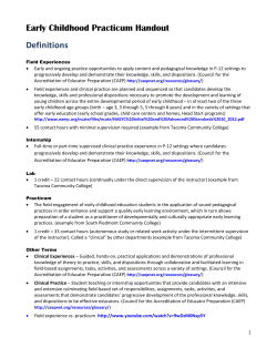 Early Childhood Practicum handout