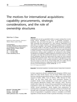 The motives for international acquisitions: capability procurements