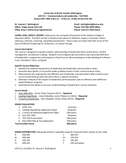 LED 311 &ndash; Communication and Leadership