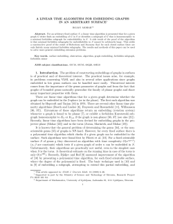 A LINEAR TIME ALGORITHM FOR EMBEDDING GRAPHS IN AN