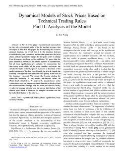 Dynamical Models of Stock Prices Based on Technical
