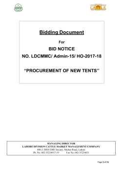 Bidding Document - ppra services portal