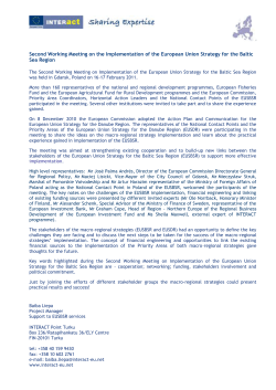 Second Working Meeting on the Implementation of the European