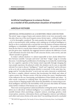 Artificial intelligence in science fiction as a model of the posthuman