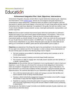 AI Goal Objectives and Interventions