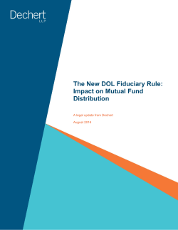The New DOL Fiduciary Rule: Impact on Mutual Fund