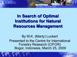 Challenges in Finding Optimum Institutions for Sustainable Forest