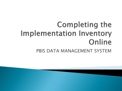 Completing the Implementation Inventory Online PPT