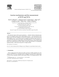 Auction mechanisms and the measurement of WTP and WTA