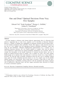 One and Done? Optimal Decisions From Very