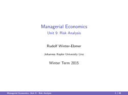 Managerial Economics - Unit 9: Risk Analysis