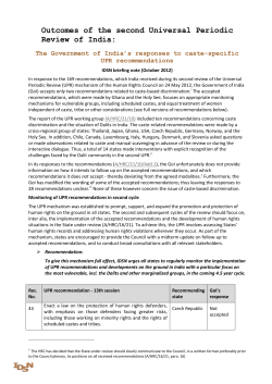 Outcomes of the second Universal Periodic Review of India:
