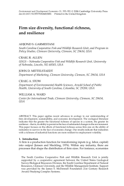 Firm size diversity, functional richness, and resilience