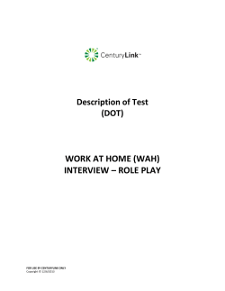 (WAH) INTERVIEW ROLE PLAY