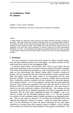 An Evolutionary Model for Quasars