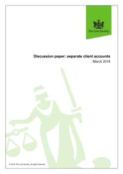 Discussion paper: separate client accounts