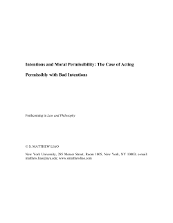 Intentions and Moral Permissibility: The Case of