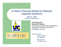 A Game Theoretic Model for Network Upgrade Decisions pg