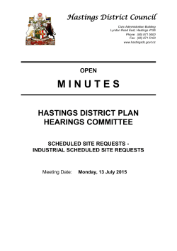 Minutes - Industrial Scheduled Site Request