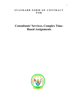 Standard Form of Contract for Complex Consultancy