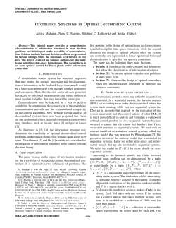 Information Structures in Optimal Decentralized Control