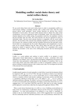 Modelling conflict: social choice theory and social welfare theory