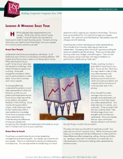 Leading a Winning Sales Team