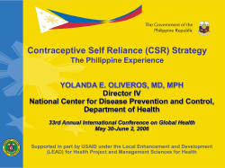 Contraceptive Self Reliance (CSR)