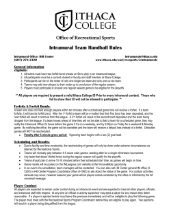 Intramural Team Handball Rules