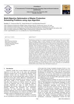 Multi-Objective Optimization of Master Production Scheduling