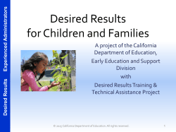 PPT - Desired Results for Children and Families