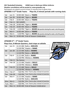 UPWARD: K-2nd Grade Teams Plays Six, 6